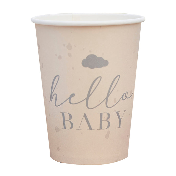 Gingerray Kubki papierowe Hello Baby Neutral Baby Shower Cups