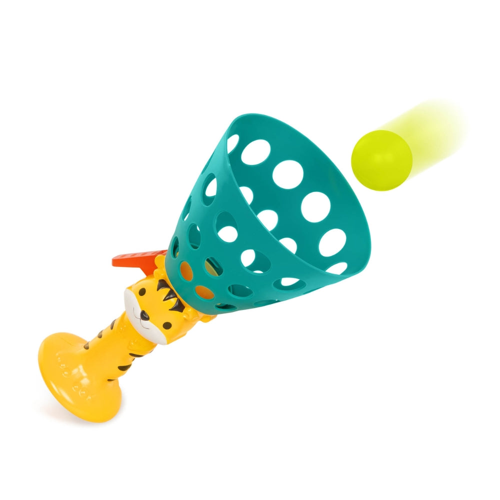 B.Toys Gra zręcznościowa Pop ‘n’ Launch wyrzutnia i łapacz piłek
