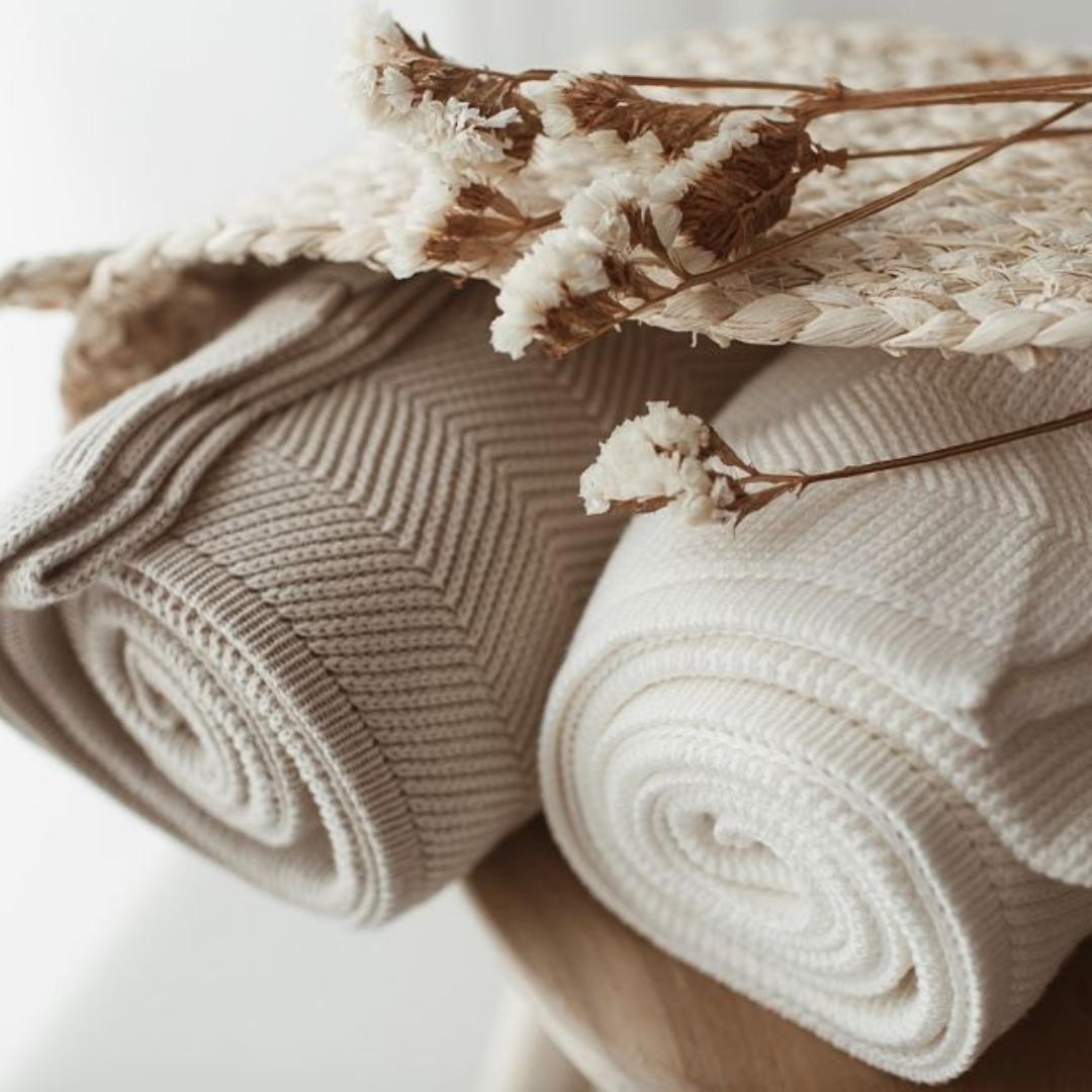 Memi Bambusowy kocyk light beige 80x100 cm