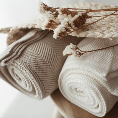 Memi Bambusowy kocyk light beige 80x100 cm