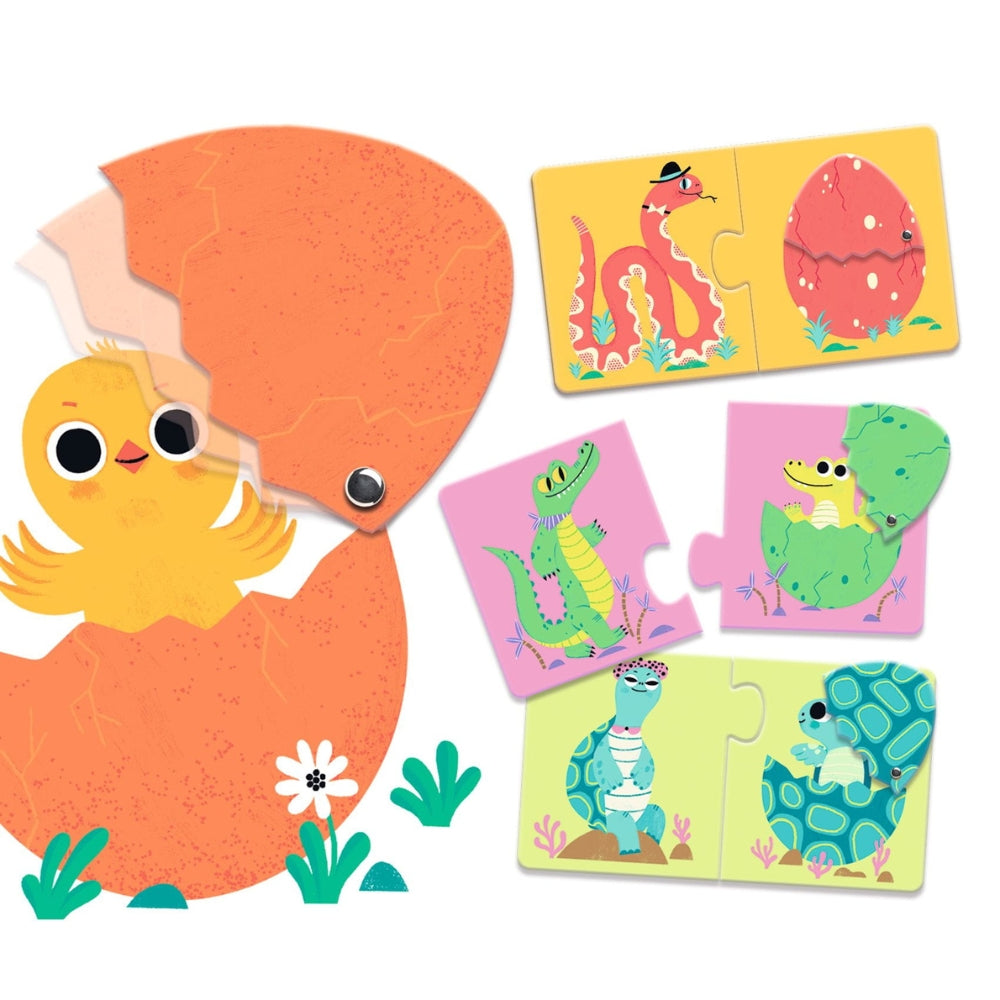 Djeco Puzzle dla dzieci duo Zabawne Jajka