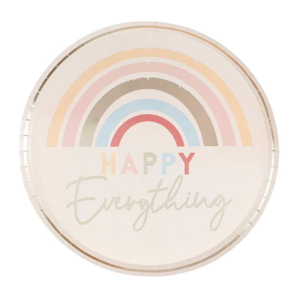 Gingerray Talerzyki papierowe Happy Everything Natural Rainbow Plates