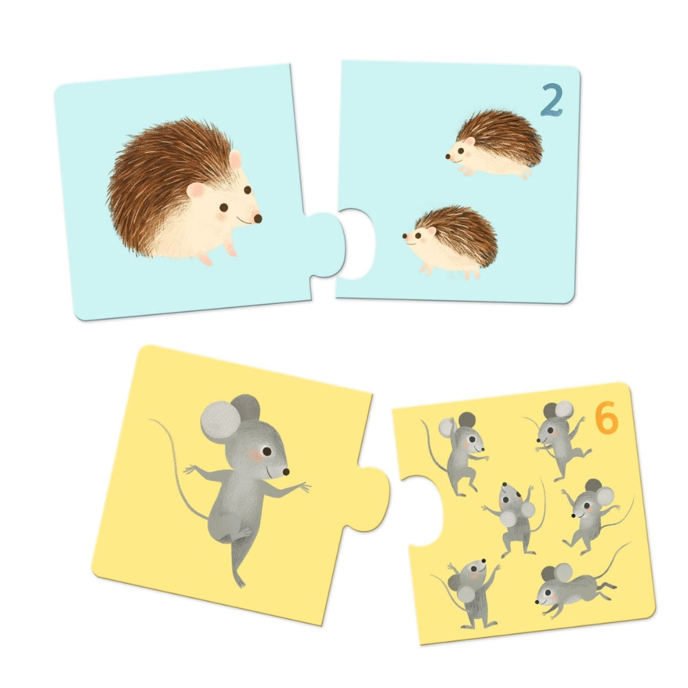 Djeco Puzzle dla dzieci duo mamy i dzieci zwierzątka