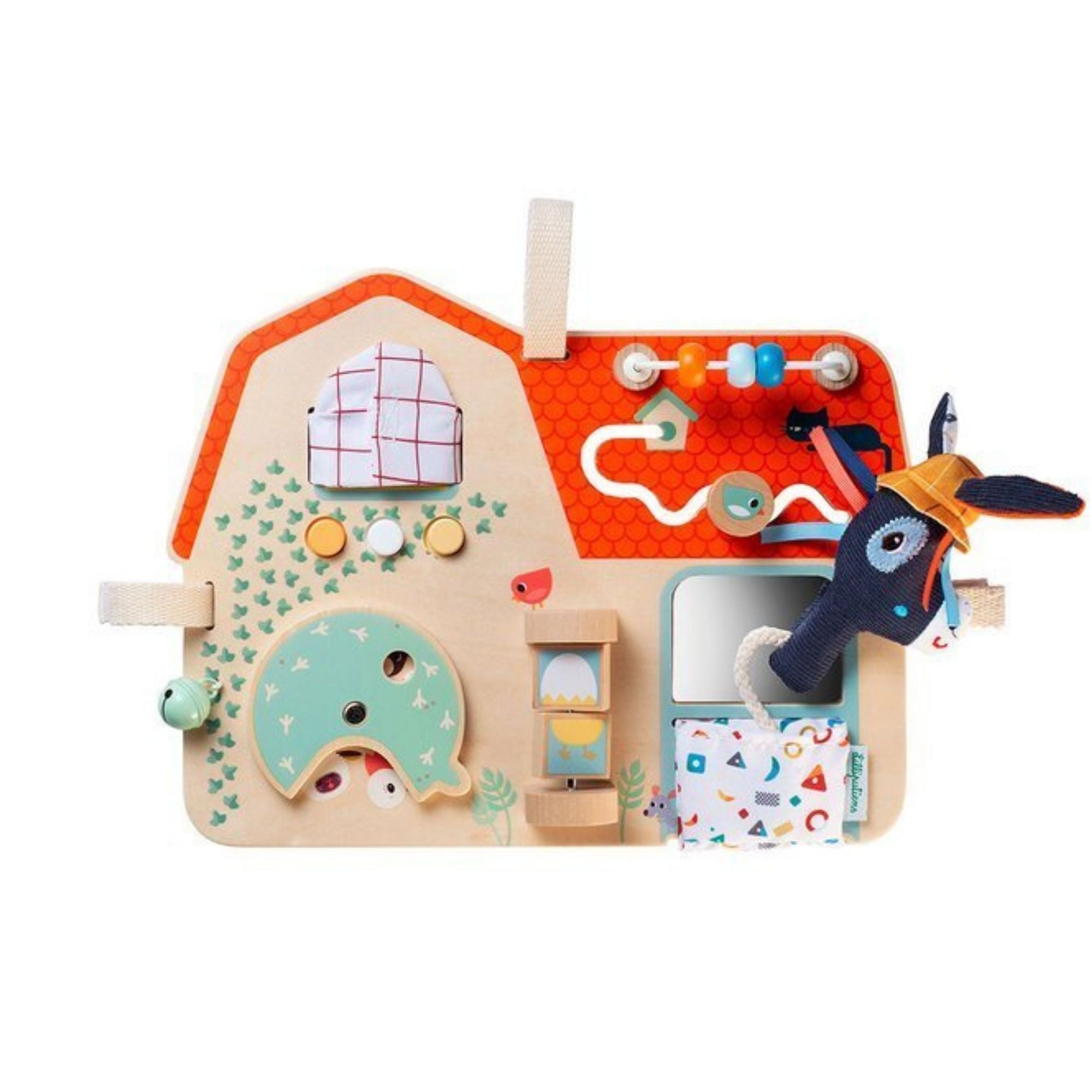 Lilliputiens Drewniana tablica manipulacyjna Farma 9 m+ - 4kidspoint.pl
