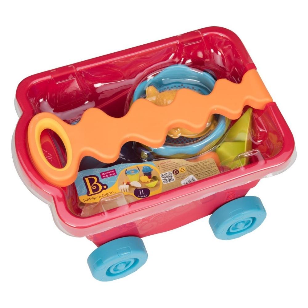 B.Toys Wózek-wagon z akcesoriami plażowymi czerwony