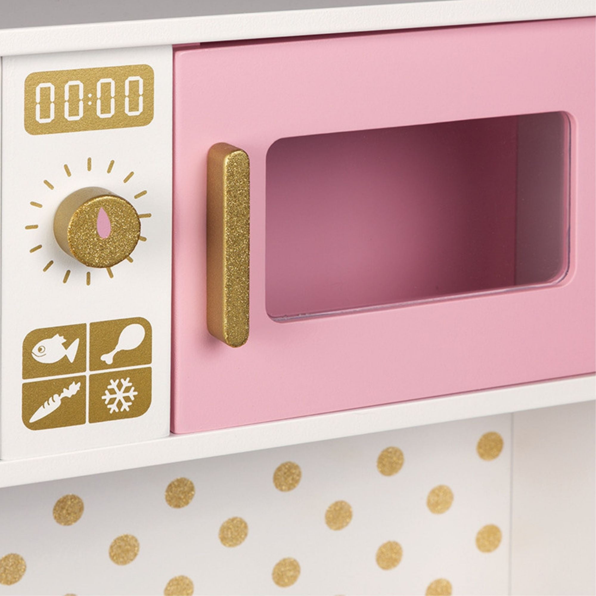 Janod Drewniana kuchnia dla dzieci z dźwiękiem i akcesoriami Candy Chic