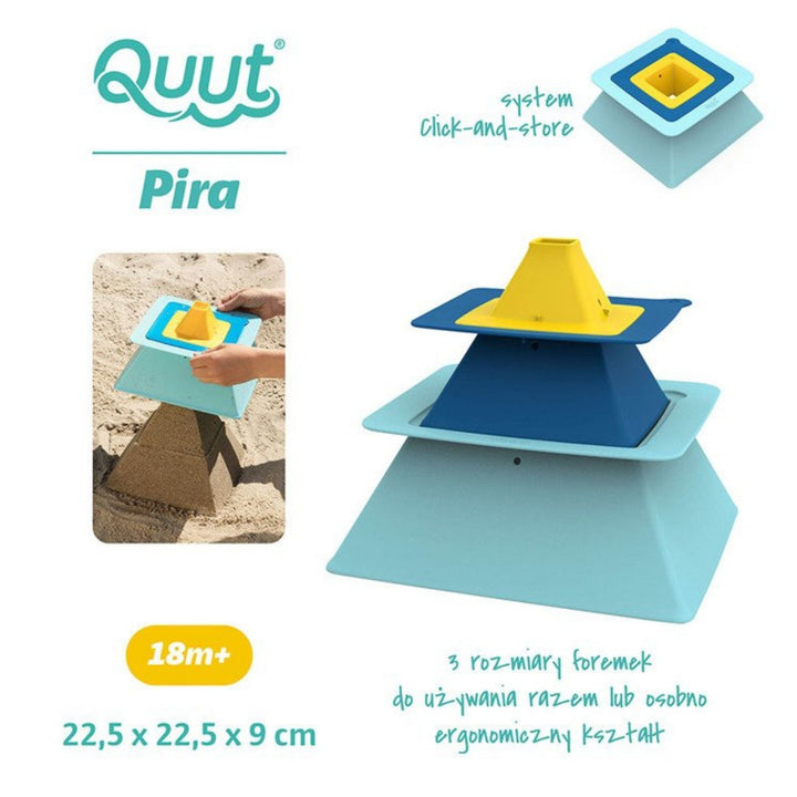 QUUT Zabawki do piasku 3 foremki Pira do budowy piramid Quut - 4kidspoint.pl