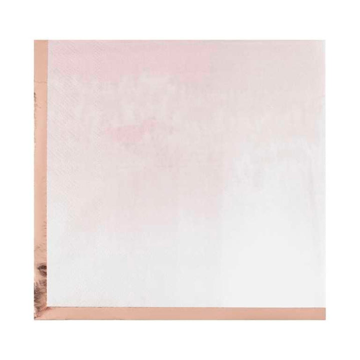 Gingerray Serwetki papierowe Reactive Glaze Pink watercolour and Rose Gold