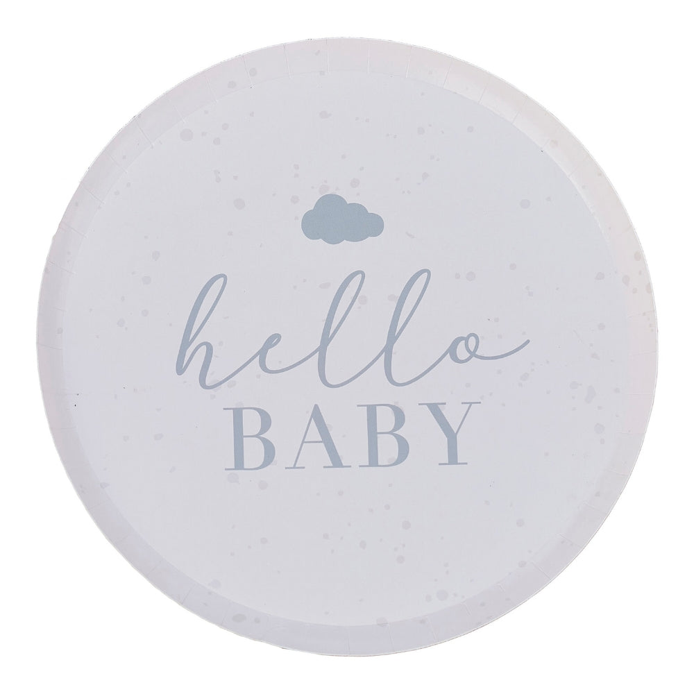 Gingerray Talerzyki papierowe Hello Baby Neutral Baby Shower Plates