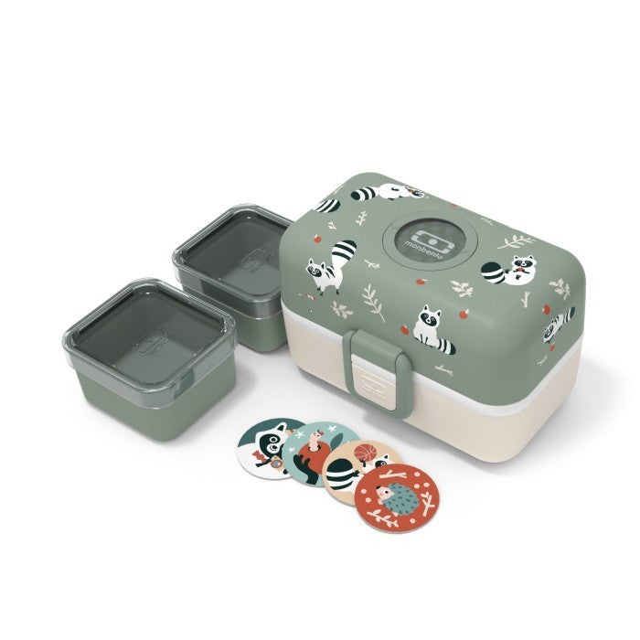 Monbento Lunchbox dla dzieci Tresor Racoon zielon 0,8 l