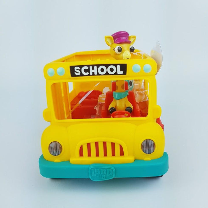 B.Toys Muzyczny autobus szkolny z żyrafą i wesołymi pasażerami 18m+ - 4kidspoint.pl