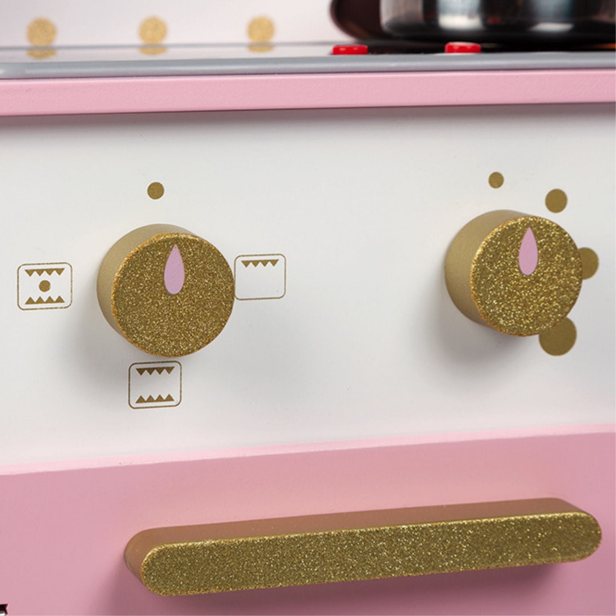 Janod Drewniana kuchnia dla dzieci z dźwiękiem i akcesoriami Candy Chic