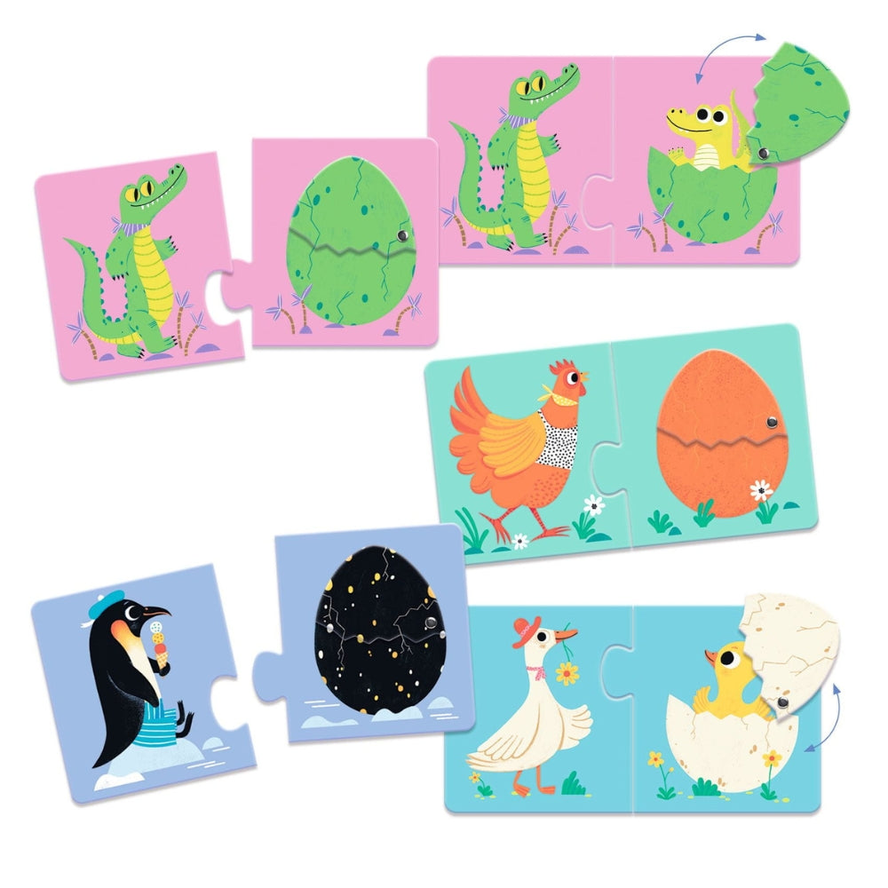 Djeco Puzzle dla dzieci duo Zabawne Jajka