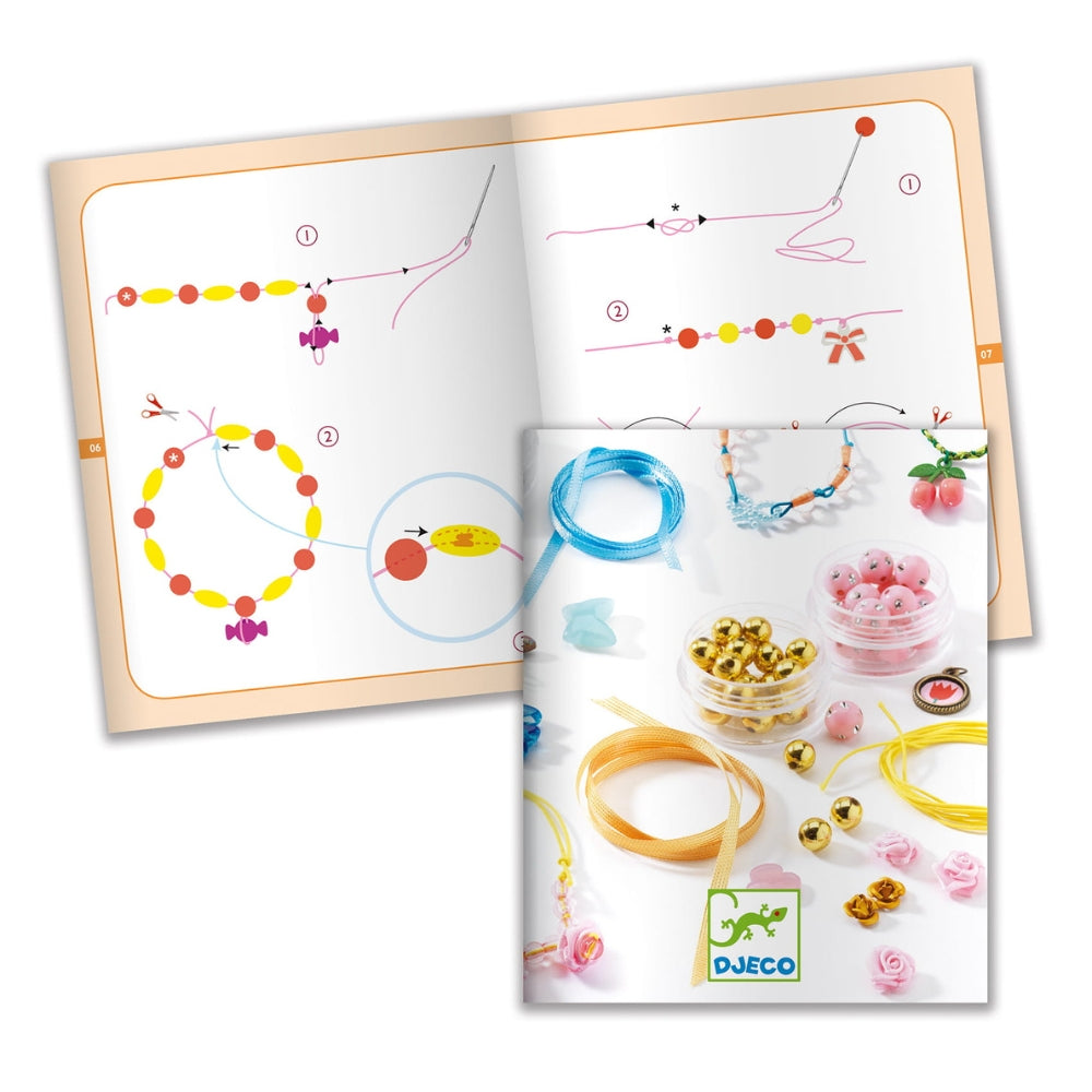 Djeco zestaw do tworzenia biżuterii perły i kwiaty