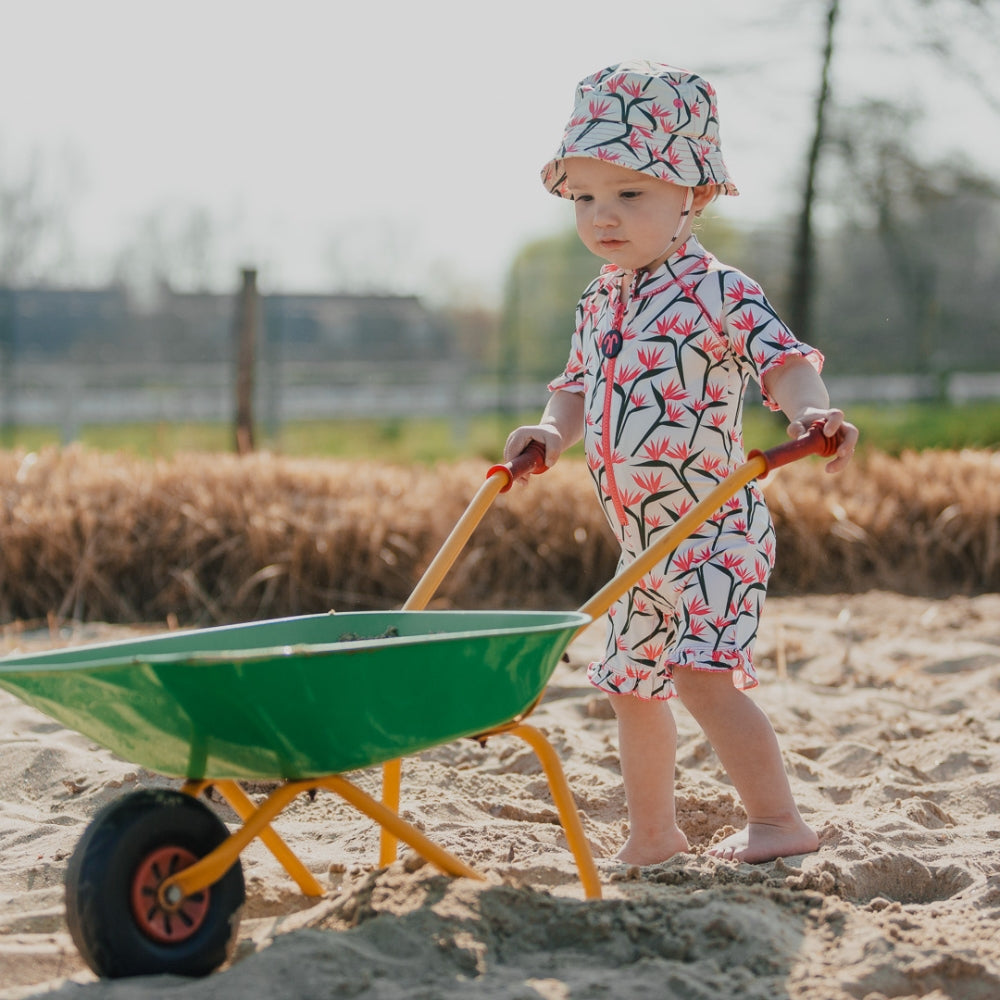 Ducksday Jednoczęściowystrój kąpielowy dla dziewczynki + bucket hat Coco rozmiar 86