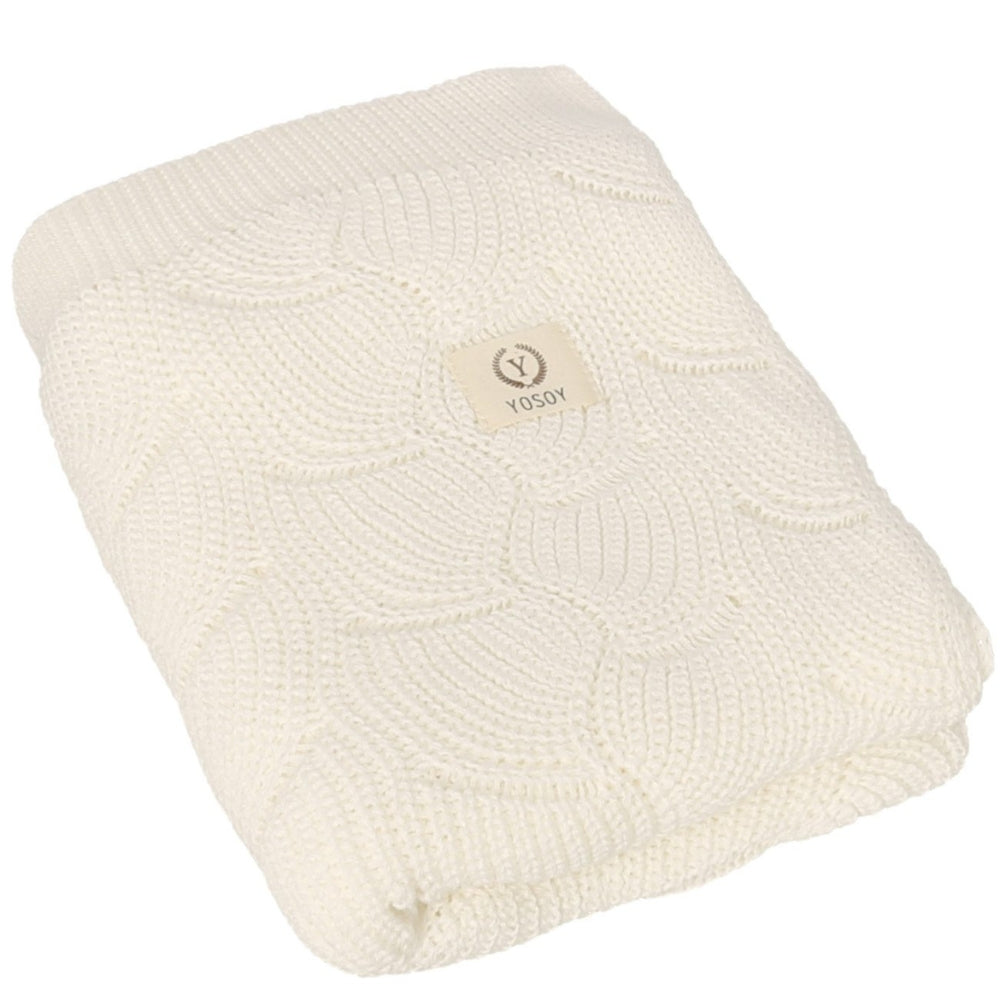 YOSOY Kocyk dla niemowlaka WAVES eco cotton ivory