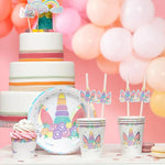Partypal Talerzyki papierowe Jednorożec 18cm 6szt.