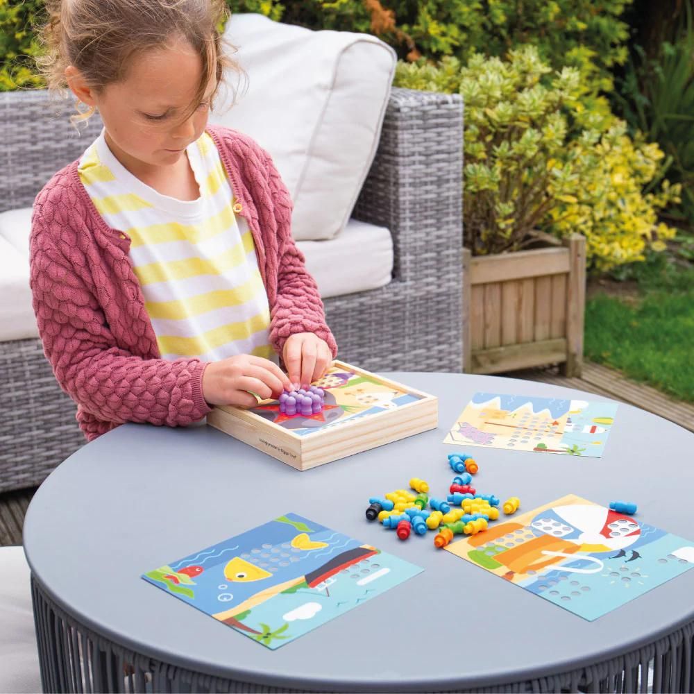 Bigjigs Toys Układanka dla dzieci Puzzle Kołki Morze