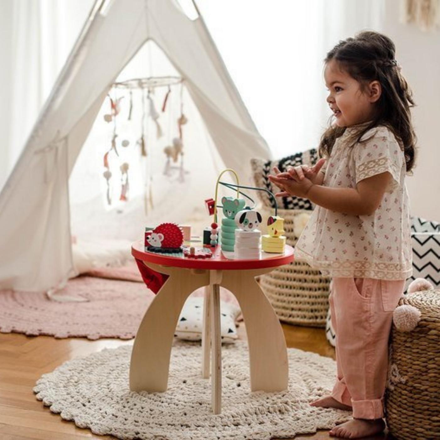 Janod Stolik sorter edukacyjny duży drewniany Baby Forest