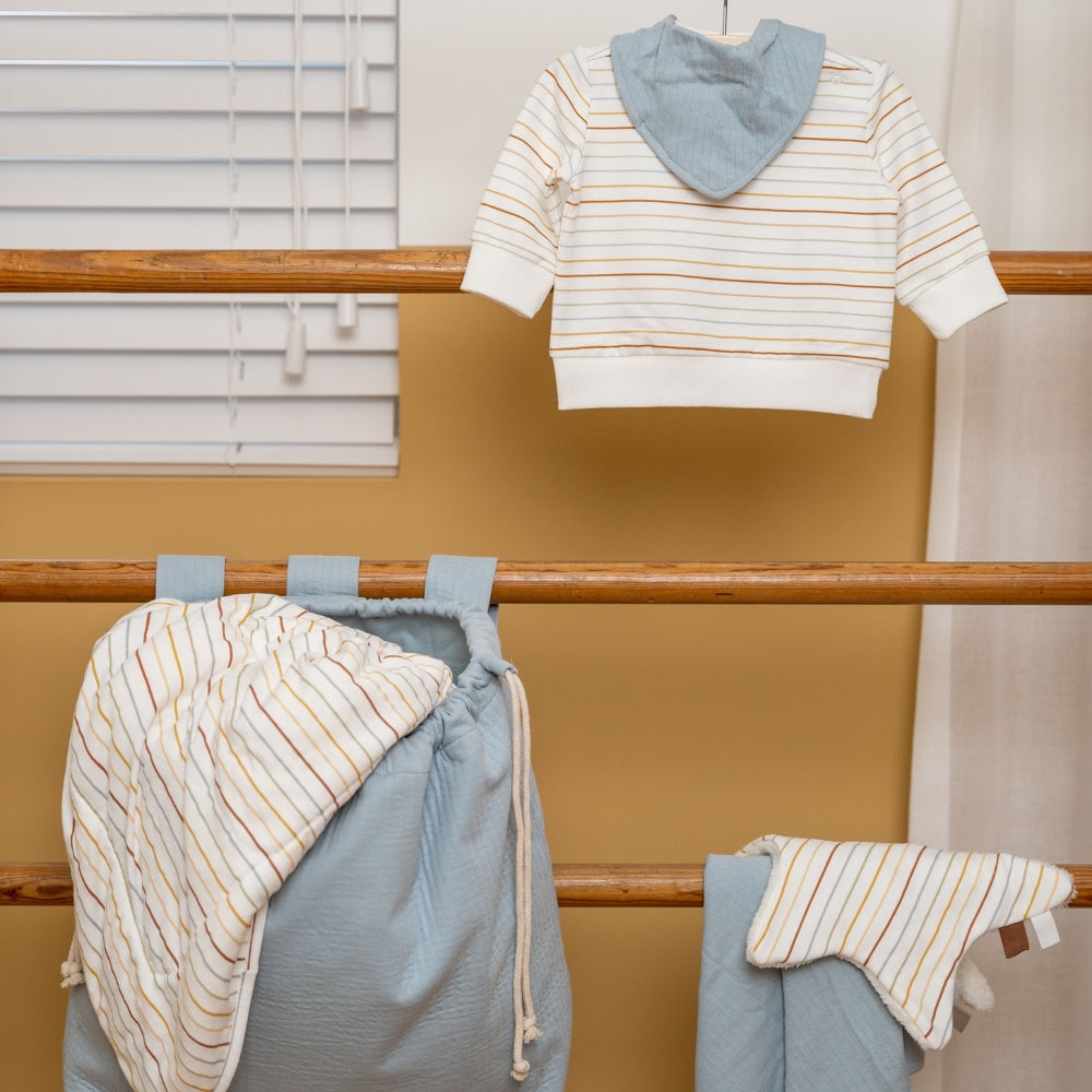 Little Dutch Otulacze dla niemowląt Vintage Sunny Stripes Pure Soft Blue 70 x 70 cm 2 szt