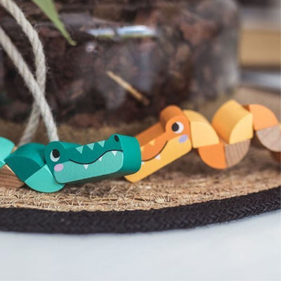 Janod Układanka drewniana Wąż + Krokodyl Pocket 2+ - 4kidspoint.pl