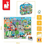 Janod Puzzle w walizce Miasto 36 elementów 4+ - 4kidspoint.pl