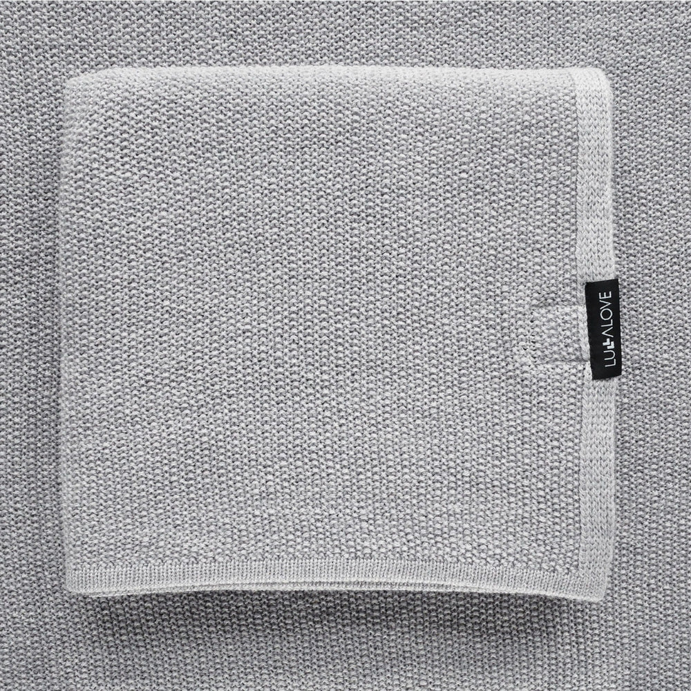 LullaLove Otulacz/Kocyk z wełny merino szary, gray mist
