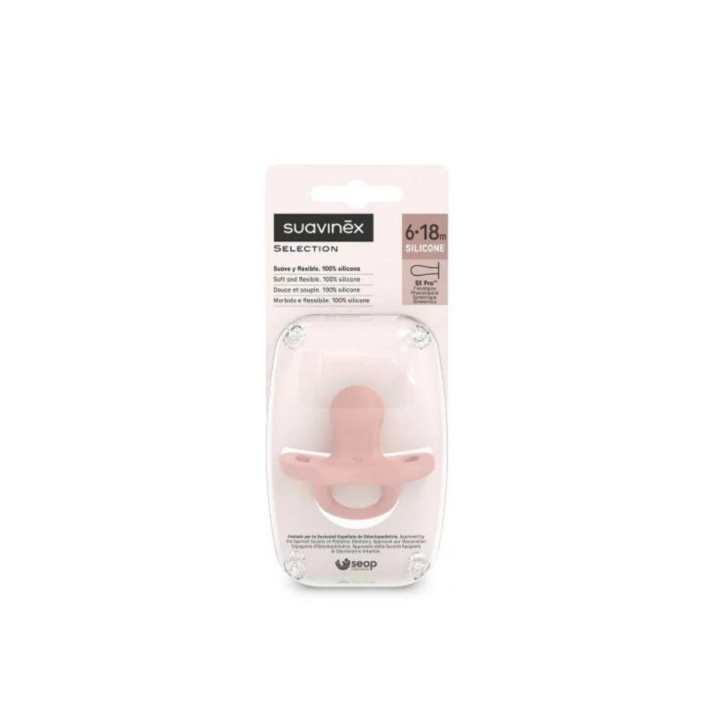 Suavinex Silikonowy Fizjologiczny Smoczek dla niemowlaka SX Pro Colour Essence Cielisty 6-18m
