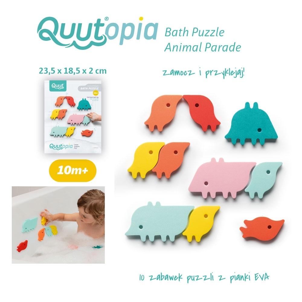 Quut Puzzle piankowe dla dzieci do kąpieli Quutopia Parada Zwierząt