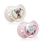 LOVI Smoczek silikonowy dynamiczny 0-3m 2 szt Wild Soul Girl - 4kidspoint.pl