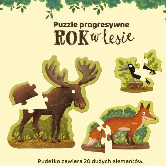 Nasza Księgarnia Puzzle dla dzieci Rok w lesie