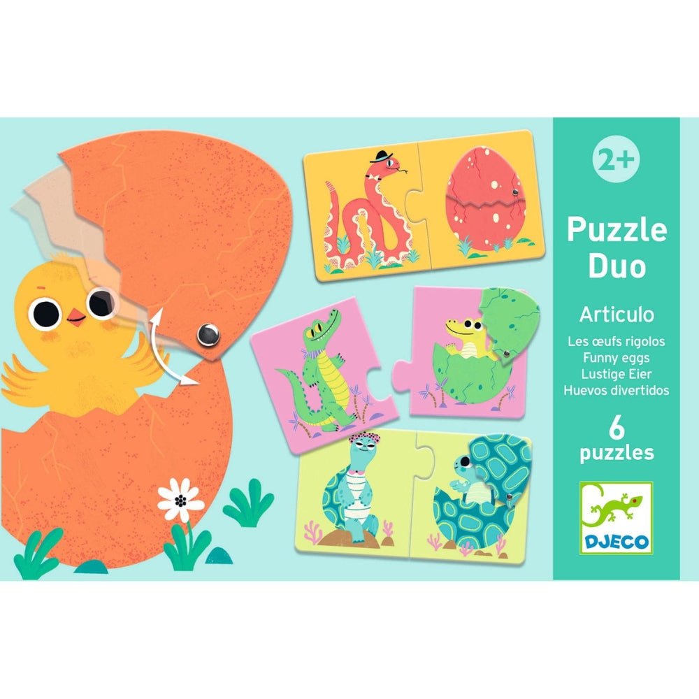 Djeco Puzzle dla dzieci duo Zabawne Jajka
