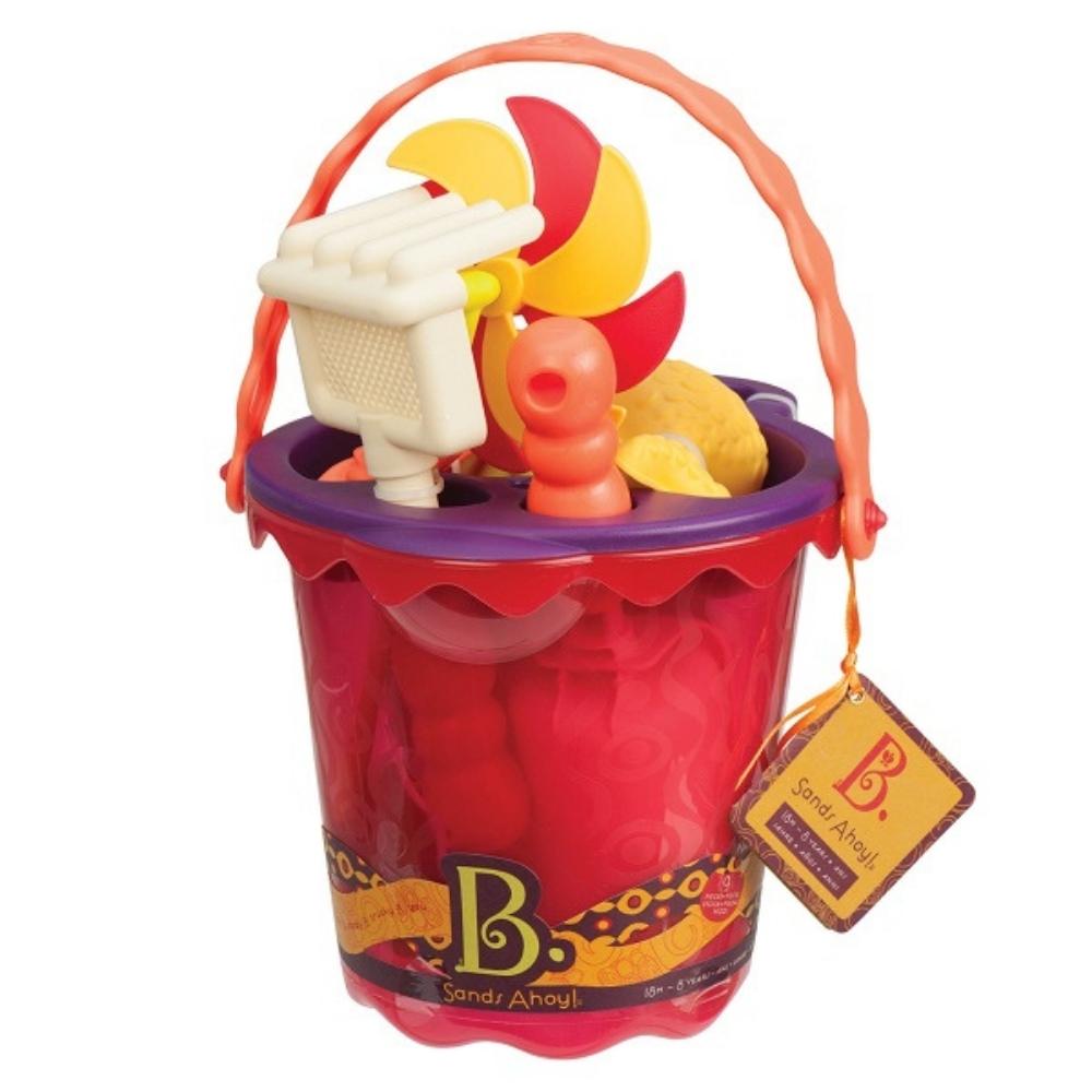 B.Toys Wiaderko z akcesoriami do piasku Czerwone