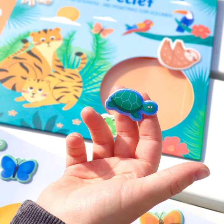 Auzou Naklejki dla dzieci 3D z planszami Zwierzątka