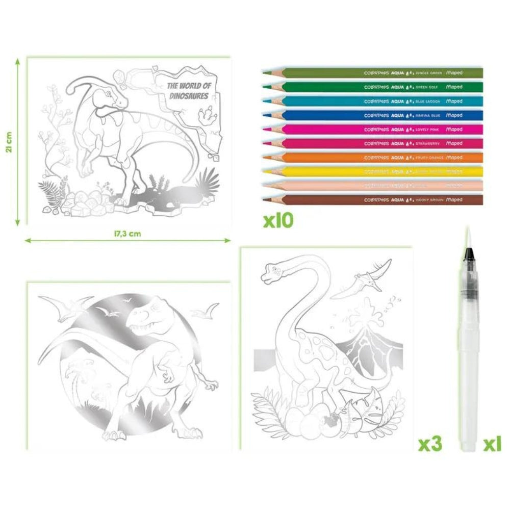 Maped Creativ Zestaw artystyczny dla dzieci Aqua Art dinozaury