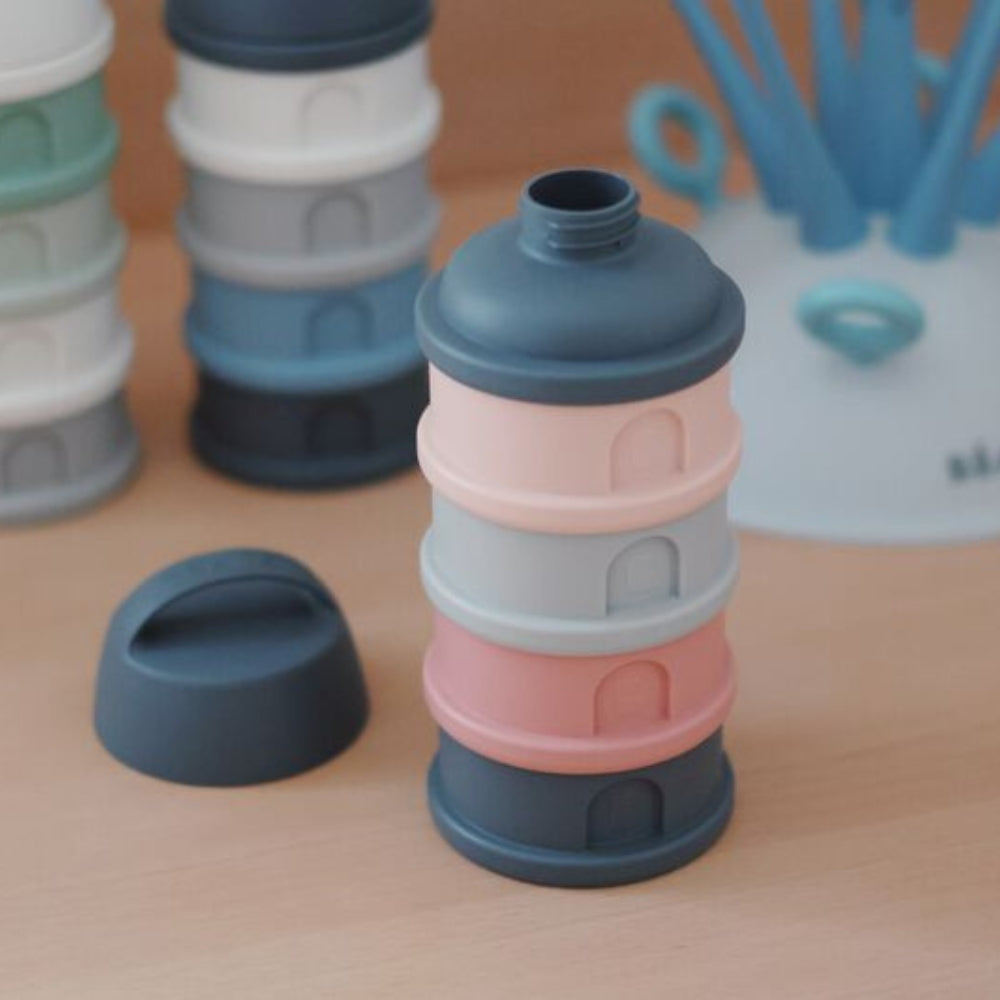 Beaba Pojemniki na mleko w proszku 4 komory mineral grey/pink