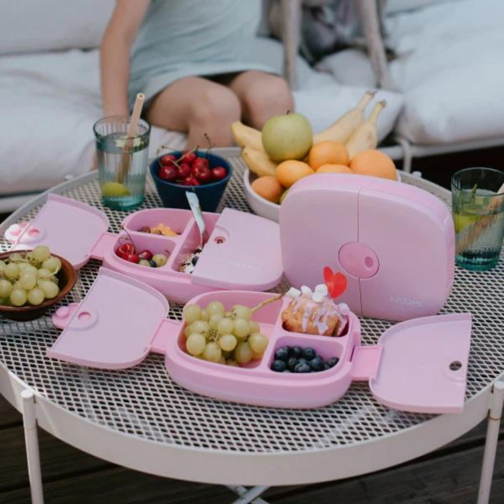 NUUMI Lunchbox dla dzieci z naklejkami Pink
