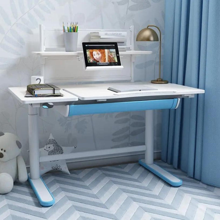 Spacetronik Elektryczne biurko dla dziecka z półką XD 112x60 cm (niebieskie)
