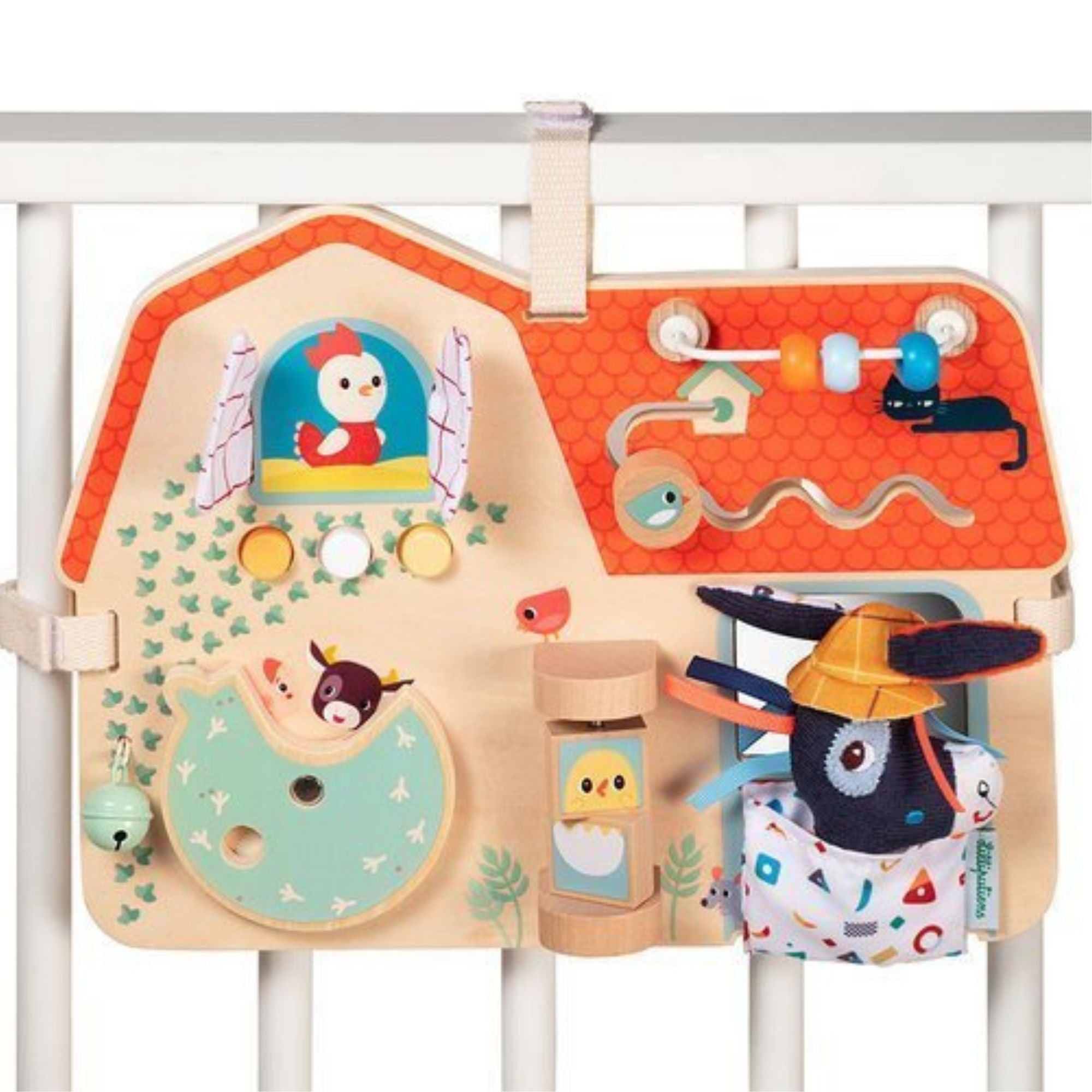 Lilliputiens Drewniana tablica manipulacyjna Farma 9 m+ - 4kidspoint.pl