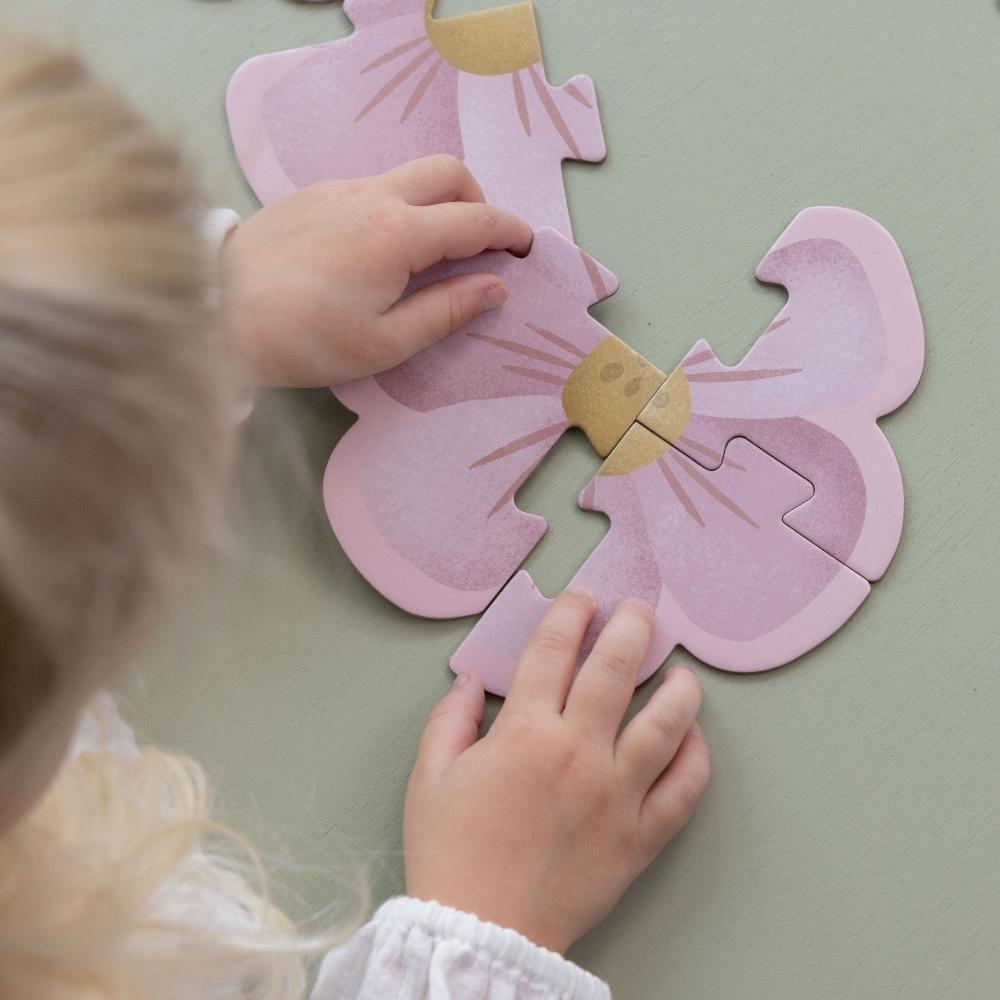 Little Dutch Puzzle dla dzieci Flowers & Butterflies 6 el.