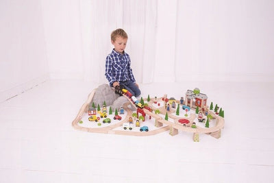 Bigjigs Toys Kolejka dla dzieci górska 112 elementów - 4kidspoint.pl