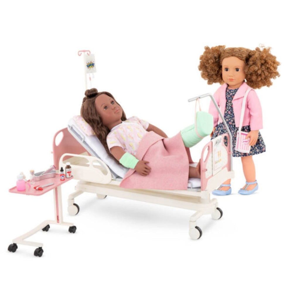 OurGeneration akcesoria dla lalek ŁÓŻKO SZPITALNE z akcesoriami medycznymi – OG Get Well BED