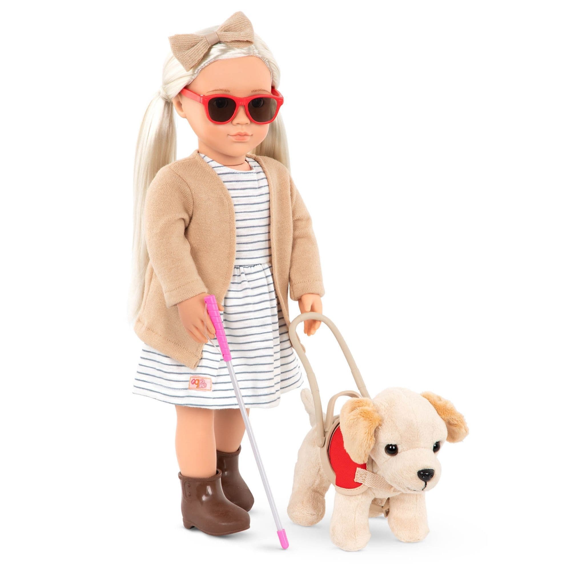 Our Generation Lalka dla dzieci Marlow 46cm niewidoma z psem przewodnikiem - 4kidspoint.pl