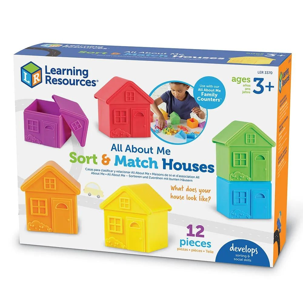Learning Resources Klocki dla dzieci Domki do nauki kolorów i dopasowywania