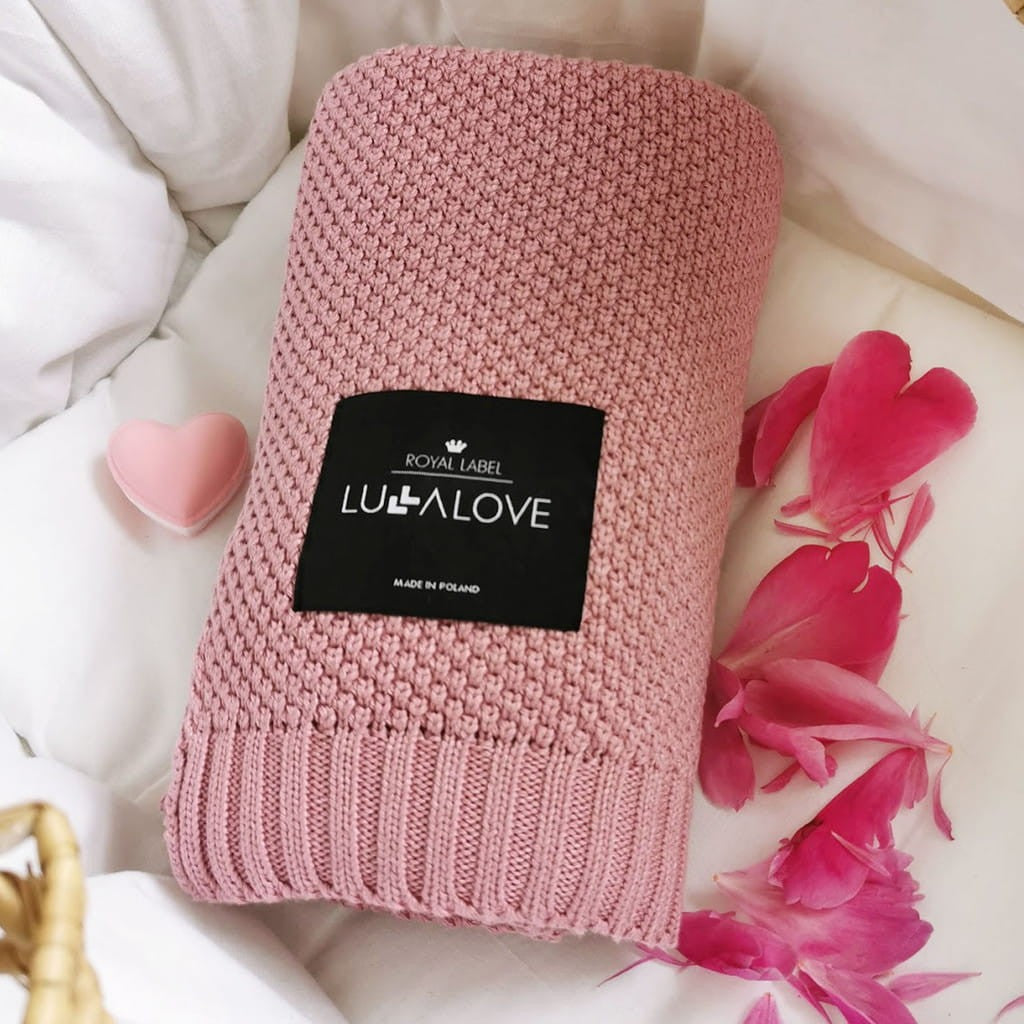 Lullalove Kocyk bambusowy Makaronik 80x100 cm Piwonia