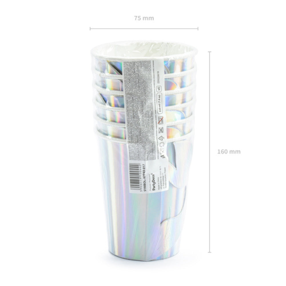 Party Deco Kubki papierowe Syrenka 220ml 6 sztuk
