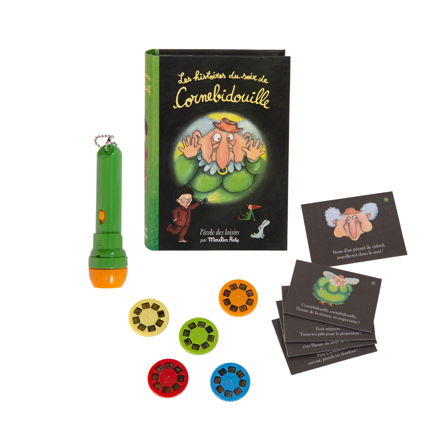 Moulin Roty Projektor dla dzieci Opowieści z książki Cornebidouille - 4kidspoint.pl