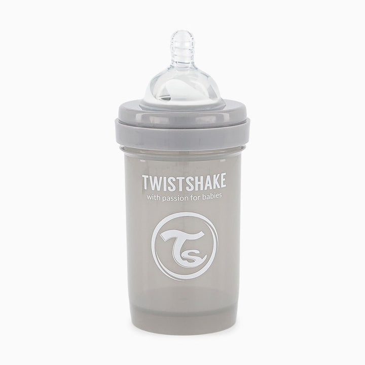 Twistshake Butelka antykolkowa 180 ml Pastelowy Szary - 4kidspoint.pl