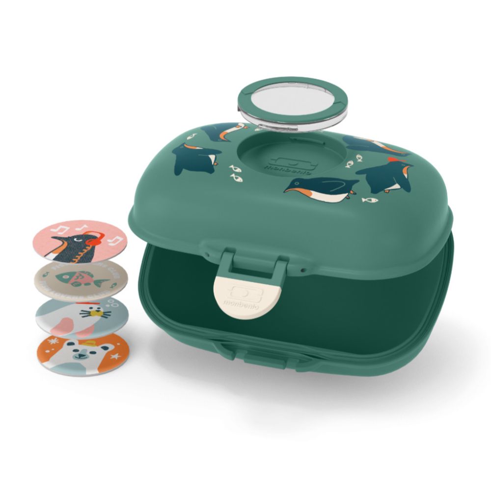Monbento Lunchbox dla dzieci Gram Green Penguin
