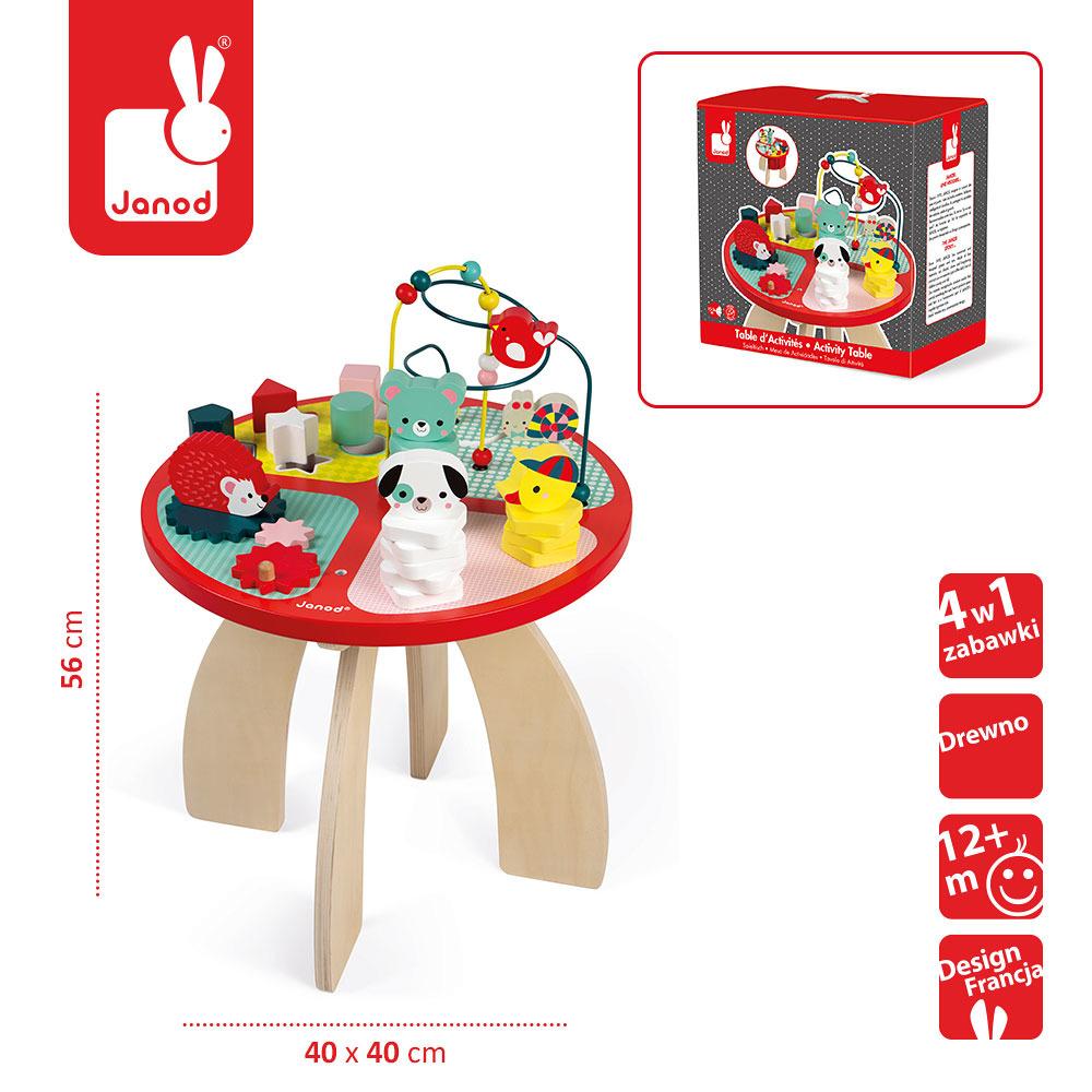 Janod Stolik sorter edukacyjny duży drewniany Baby Forest - 4kidspoint.pl